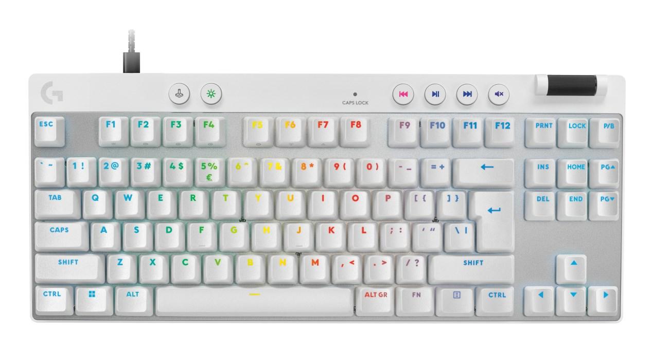 Gaming tastatur Logitech G PRO X TKL - kablet, hvid, US International billede