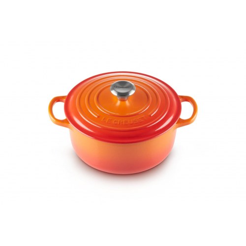 Gryde støbejern Le Creuset Signature 22 cm – orange/rød, 3,3 l