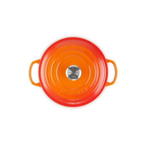 Gryde støbejern Le Creuset Signature 22 cm – orange/rød, 3,3 l