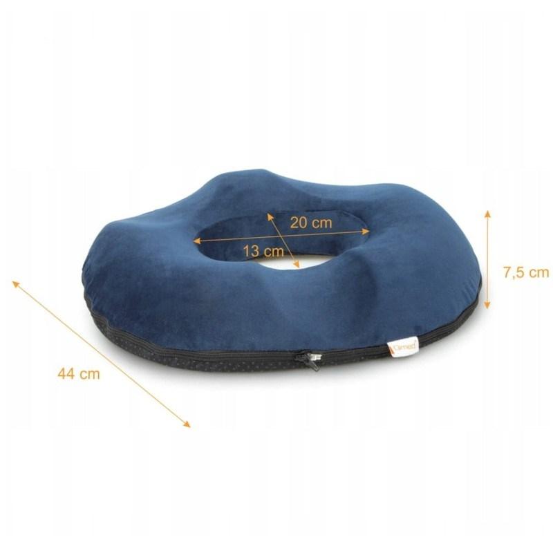 Ergonomisk siddepude med hul - MDH QMED, skridsikker, granat billede