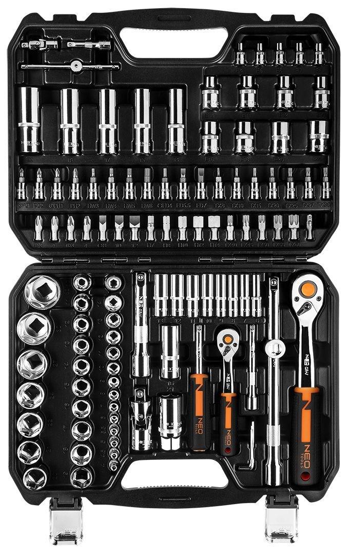 Topnøglesæt 1/4" og 1/2" – NEO TOOLS – 110 dele, CrV
