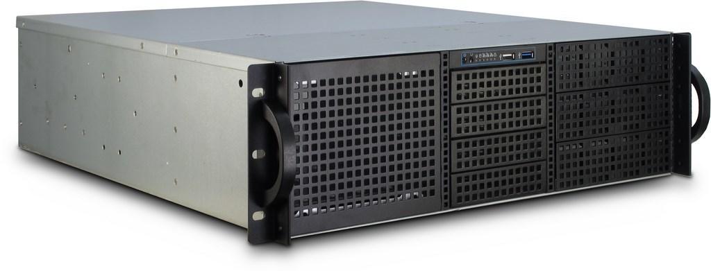 Rack kabinet 3U – Inter-Tech 3U-30248, sort/rustfrit stål billede