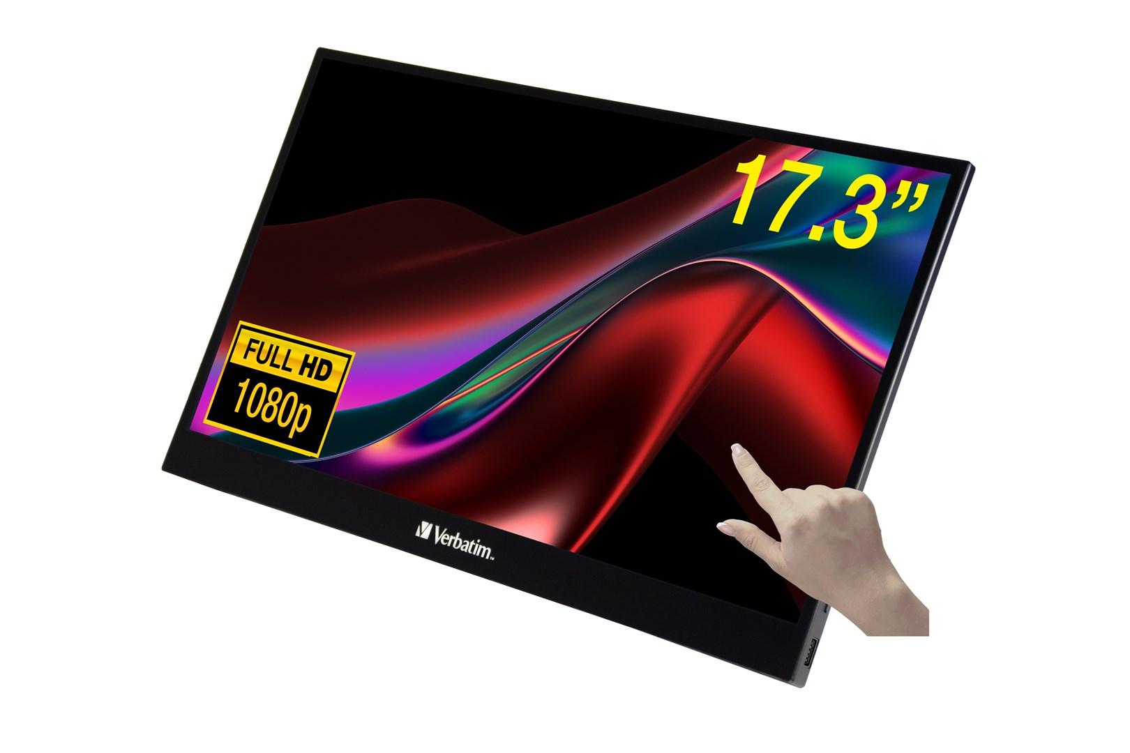 Bærbar touchskærm 17,3" Full HD - Verbatim (sort) billede