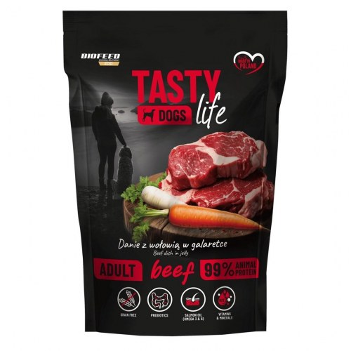 Hundefoder vådfoder BIOFEED Tasty Dogs Life oksekød 500 g