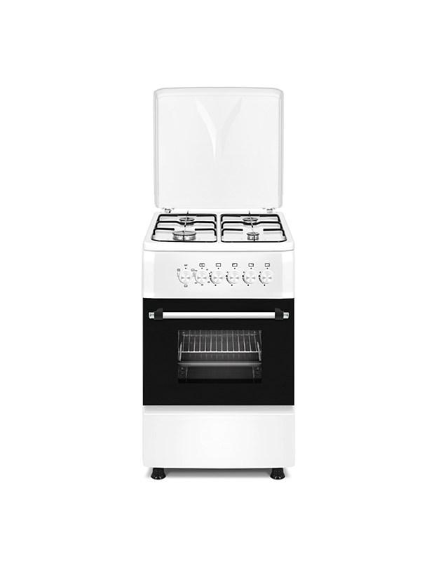 Gaskomfur med el-ovn Ravanson KWGE-K550, hvid, 50 cm
