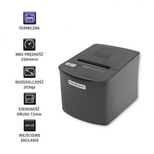 Bonprinter Qoltec 50256 - termisk, høj hastighed, USB, 203 dpi