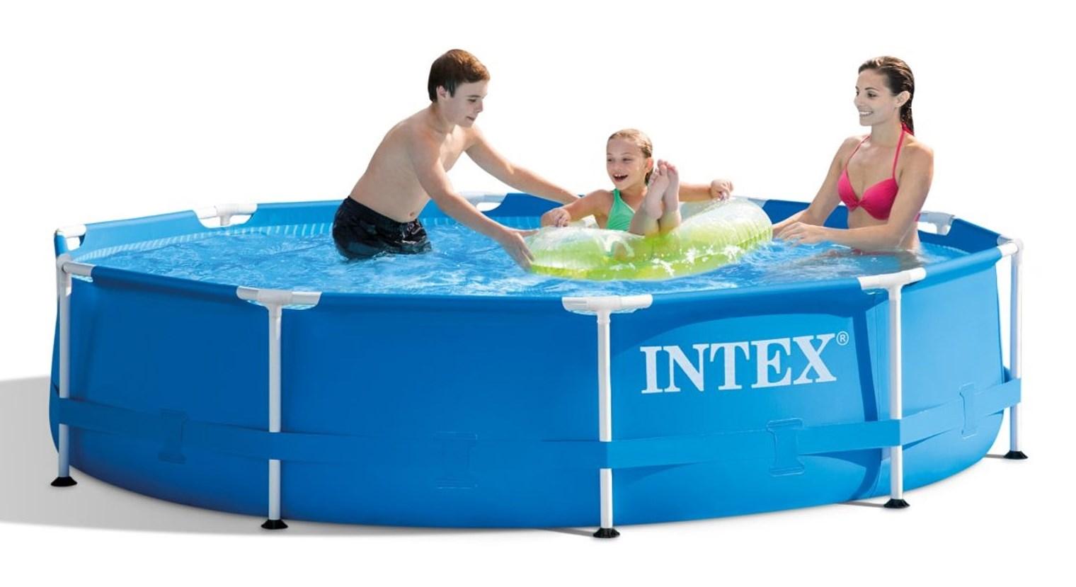 Havepool Intex rund stålramme 3,05 m – 4.485 l, blå