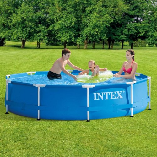 Havepool Intex rund stålramme 3,05 m – 4.485 l, blå