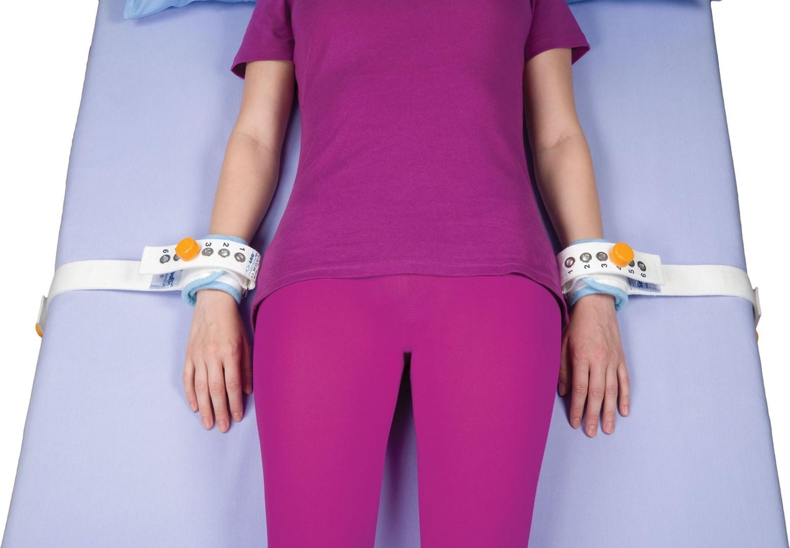 Fikseringsbælte til håndled Timago – unisex, hvid, polyester