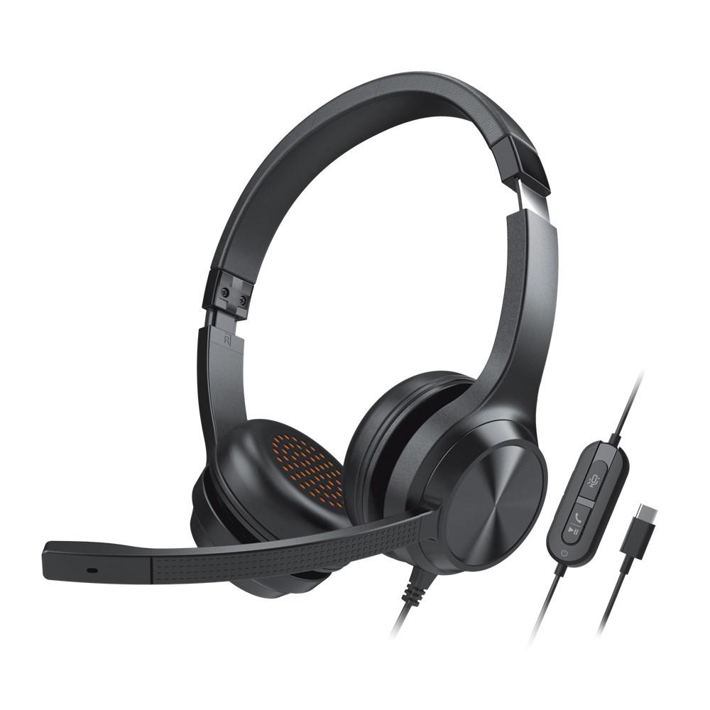 Headset med mikrofon Creative Chat USB, kablet, USB-C, sort billede