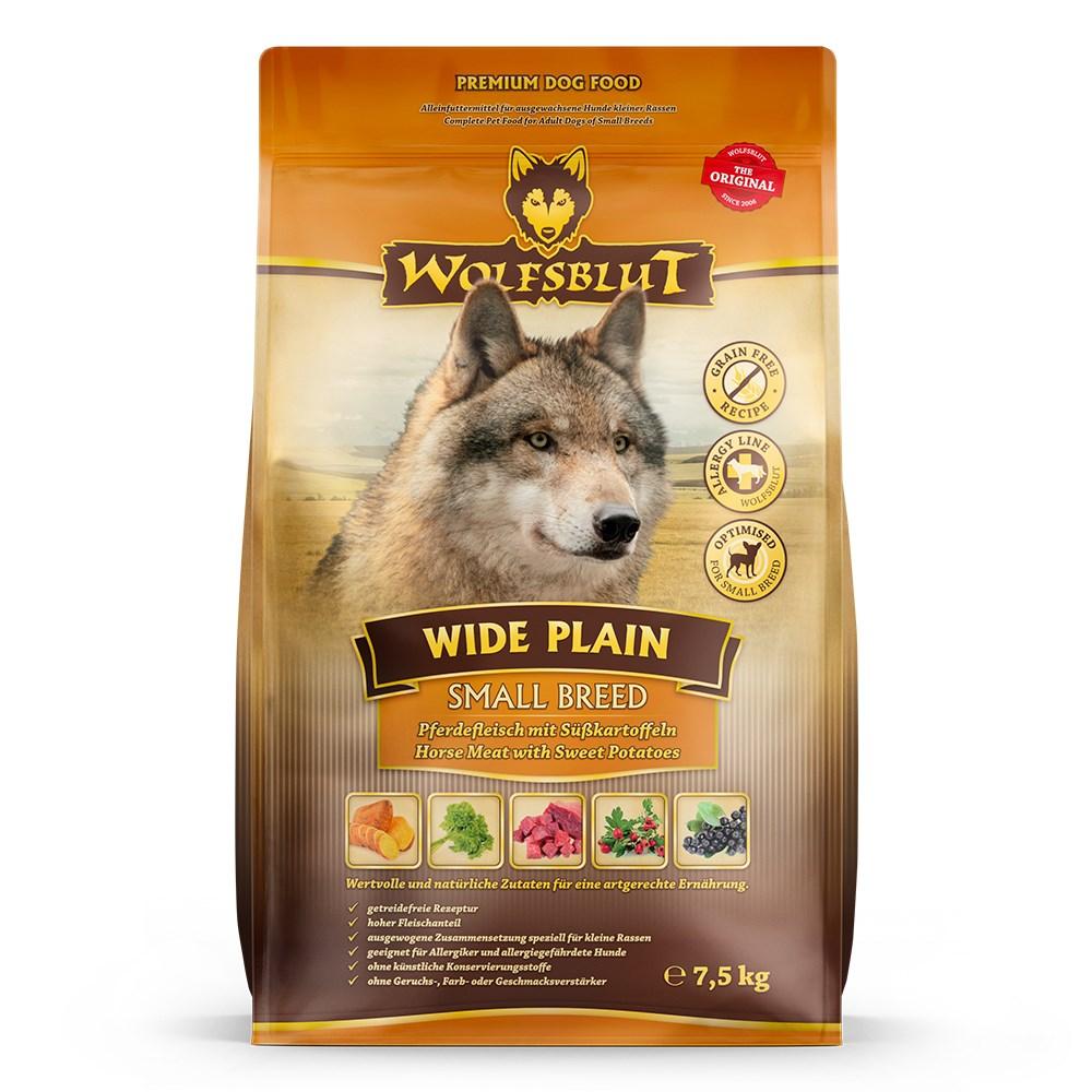 Hundefoder tørfoder WOLFSBLUT Wide Plain Small Breed hest & søde kartofler 7,5 kg billede