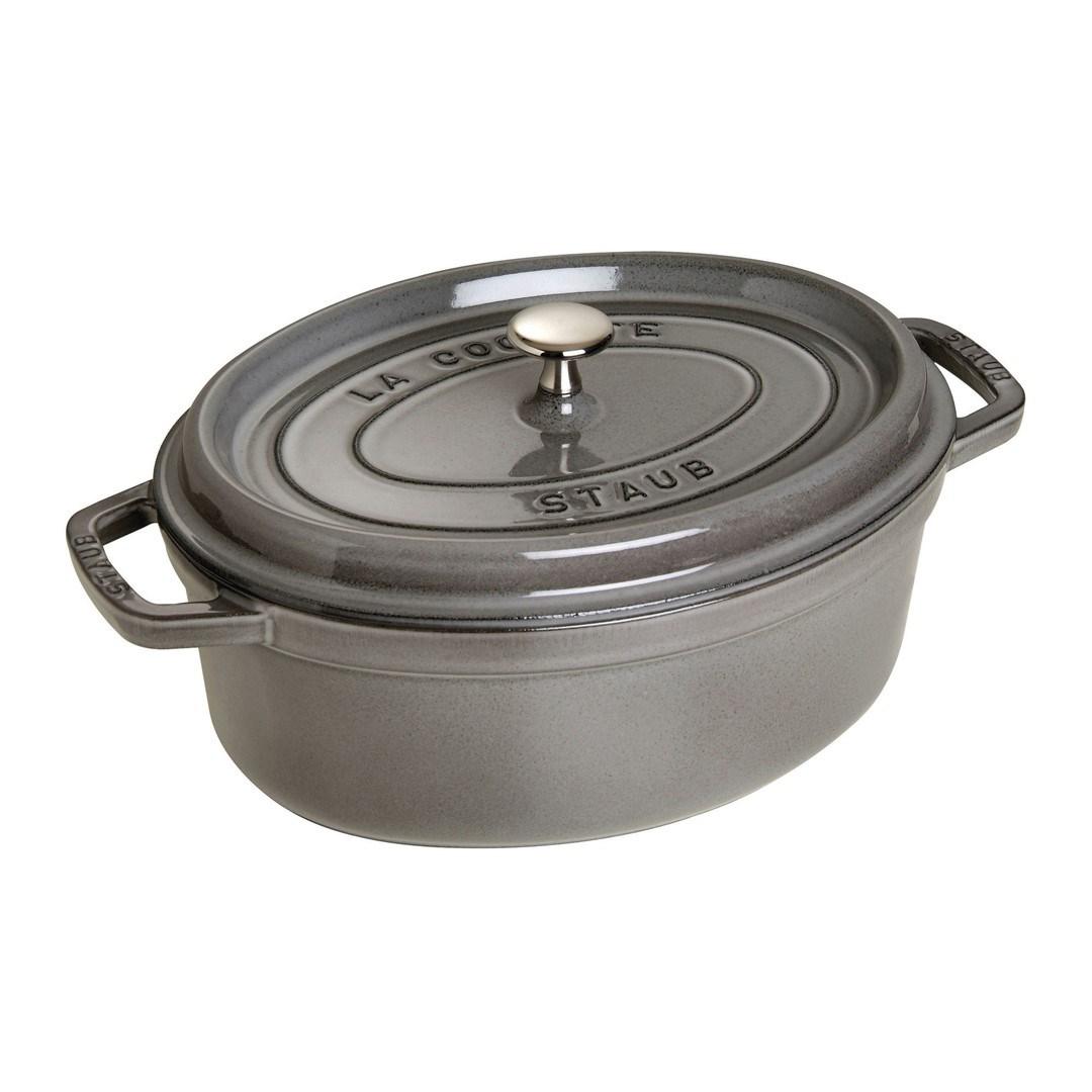 STAUB Staub La Cocotte oval gryde støbejern 3,2 L Grafitgrå