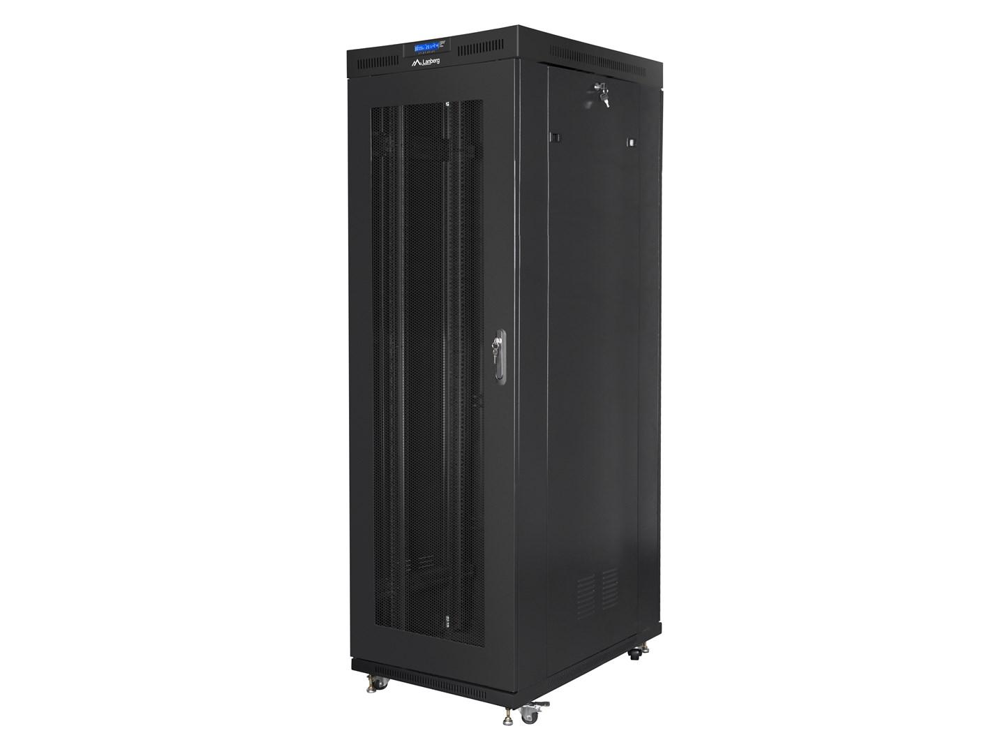 Lanberg FF01 series - rack - 800 x 1200 flat pack with mesh door LCD - 27U