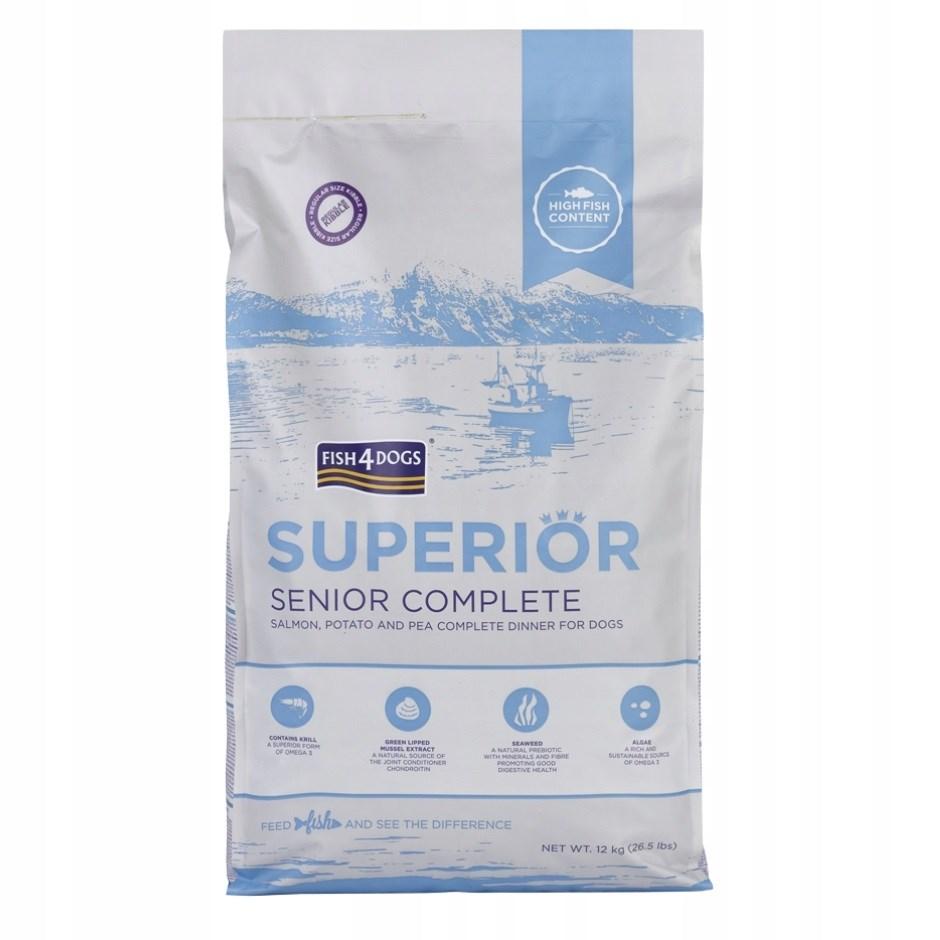 Hundefoder tørfoder FISH4DOGS Superior Senior Medium – Laks 12 kg