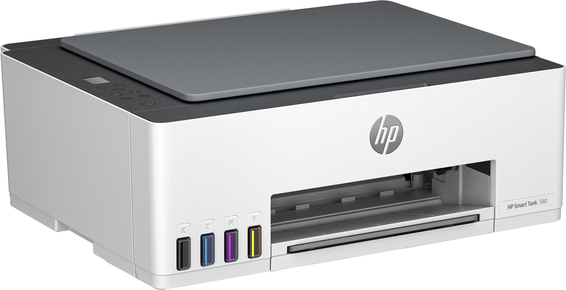 HP Smart Tank 580 - Color Inkjet - A4 - Wi-Fi & AirPrint Multifunktion - Farve - Blæk