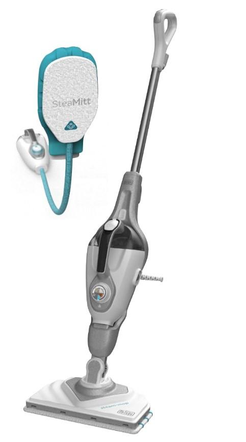 Damprenser Black & Decker Steam-Mop med SteaMitt, 0,5 l, 1.600 W, grå