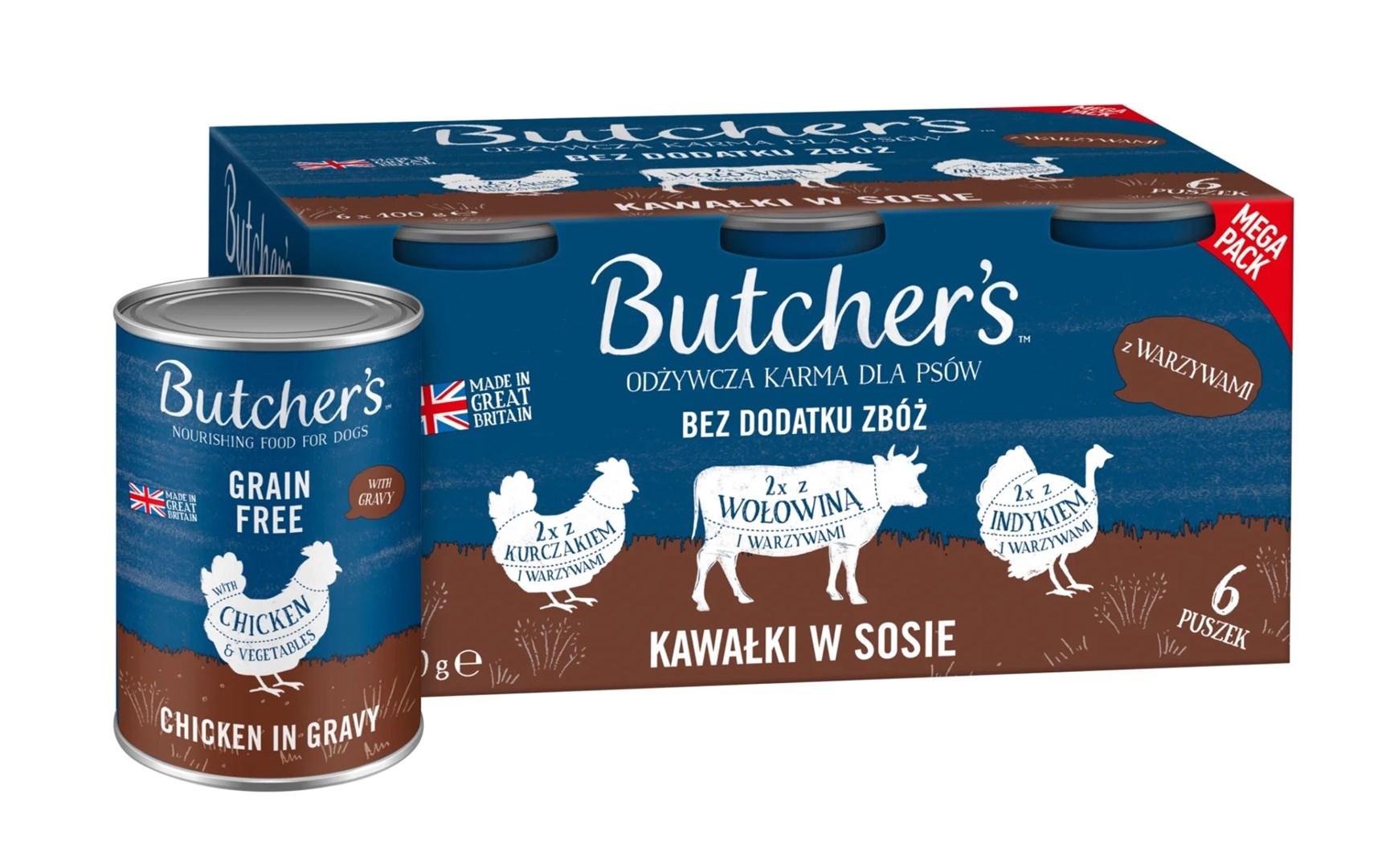 Hundefoder vådfoder Butcher's Original megapak med grøntsager i sovs - 6 x 400 g