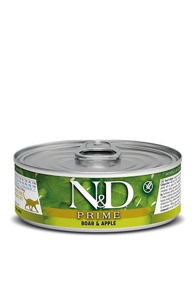 Vådfoder til kat – Farmina N&D Prime Vildsvin & Æble 70 g