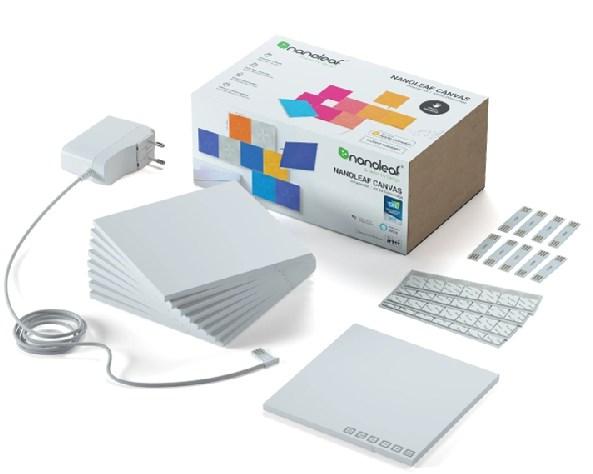 Stemningsbelysning Nanoleaf Canvas, hvid, multicolour (9 paneler)