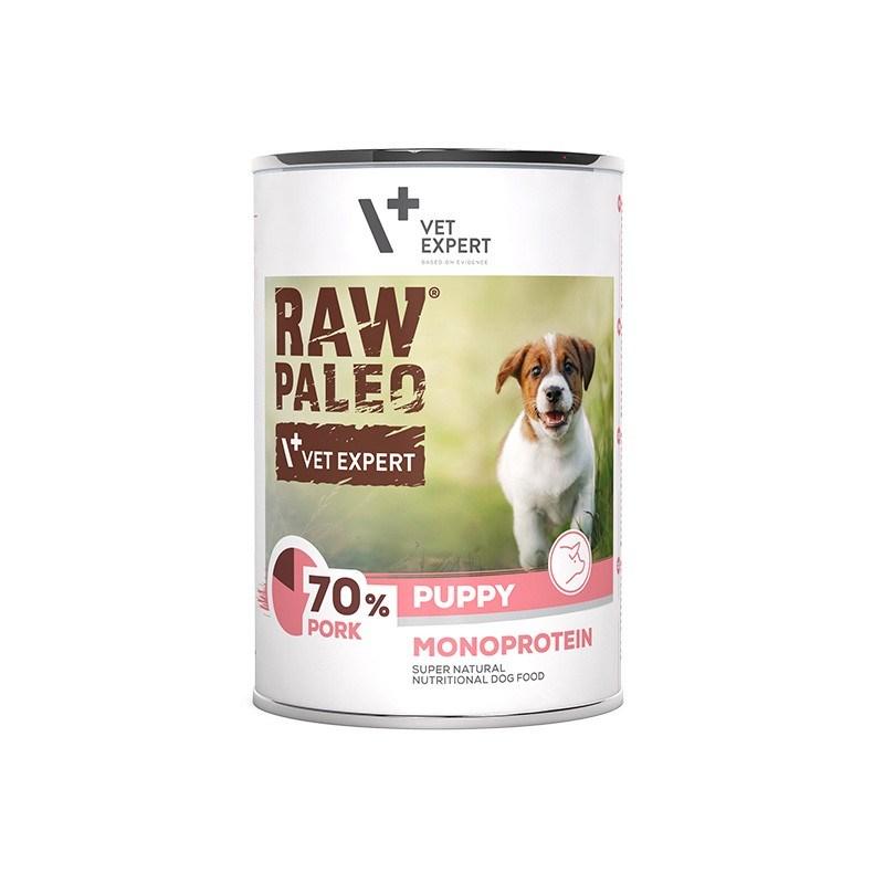 Hundefoder vådfoder – VetExpert Raw Paleo Puppy Monoprotein, svin 400 g
