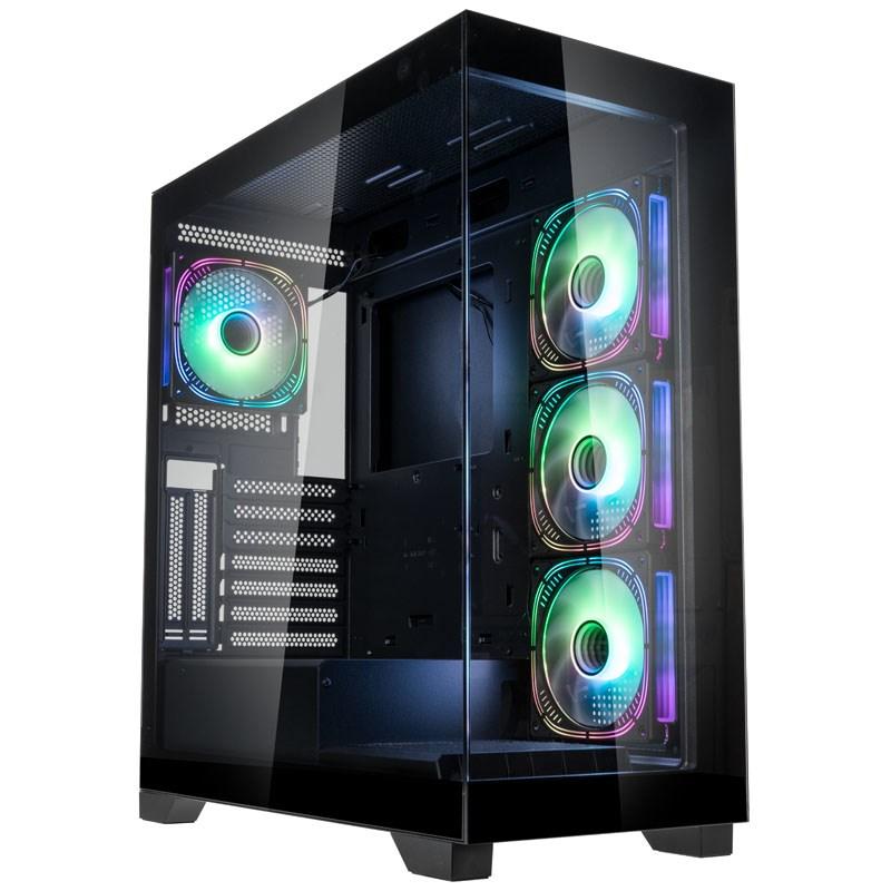 PC kabinet KOLINK Unity Peak ARGB Midi-Tower, hærdet glas – sort billede