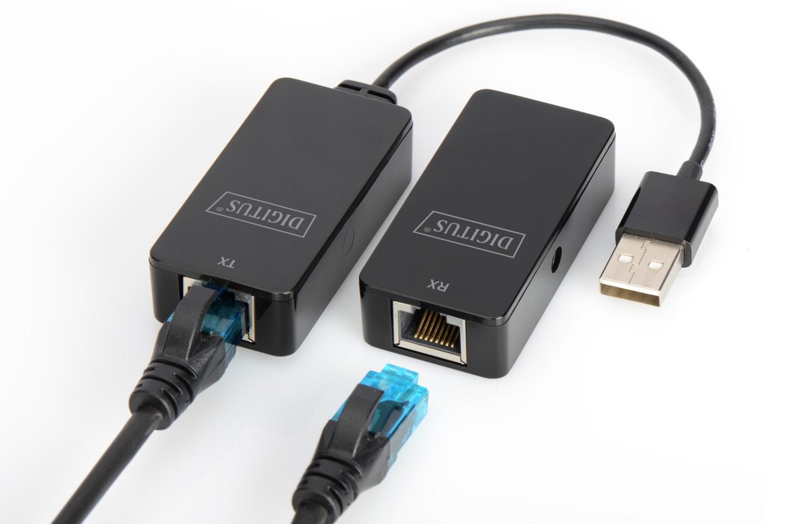 Netværkskabel‑forlænger DIGITUS USB over Cat5/5e/6 - op til 50 m billede