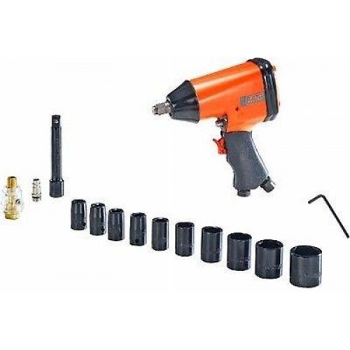 Slagnøgle 1/2" med topnøglesæt - Black & Decker (10 dele)