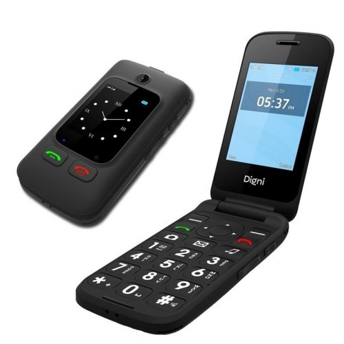 Mobiltelefon klap – eSTAR Digni 2,4" seniortelefon, sort/rød