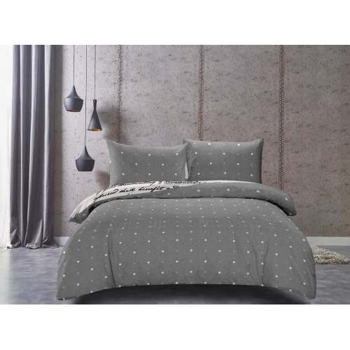 Sengetøj sæt 200x220 cm grå – DecoKing Ducato, mako-satin, lynlås