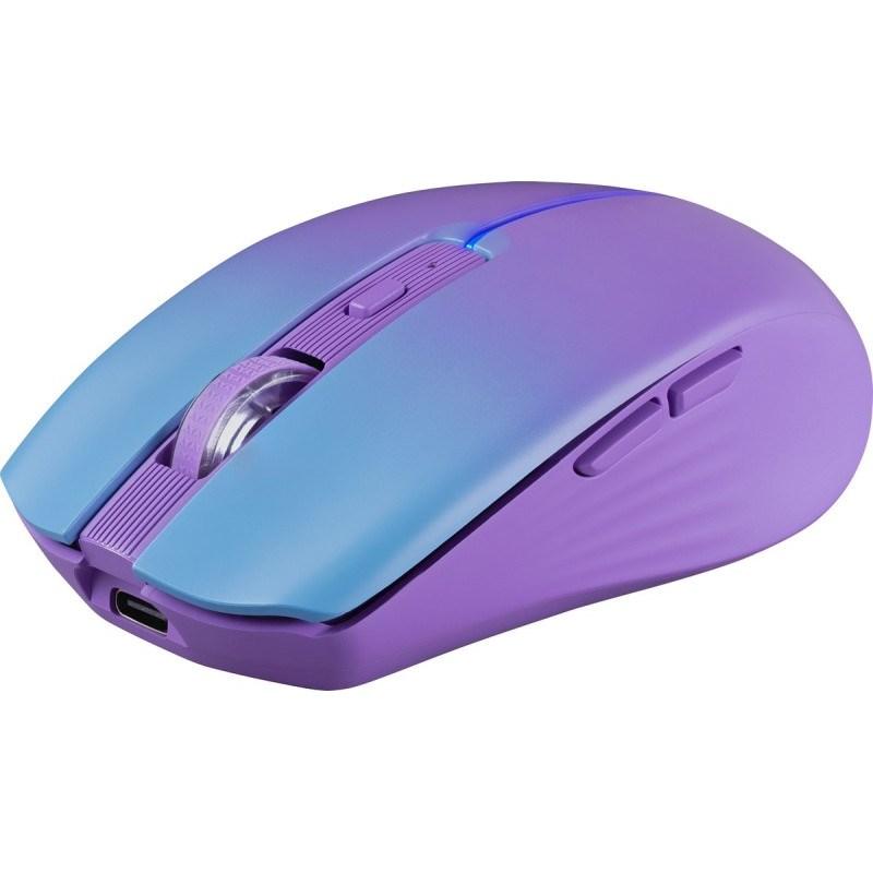 Mysz bezprzewodowa Defender MYSTERY MM-301 optyczna 1600dpi 2.4 GHz + Bluetooth fiolet AKUMULATOR bezklikowa silent