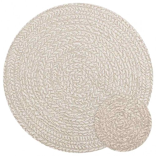 Rundt gulvtæppe ZIZUR Ø 90 cm - creme, jute-look til inde/ude