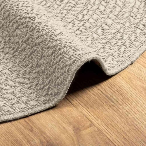 Rundt gulvtæppe ZIZUR Ø 90 cm - creme, jute-look til inde/ude