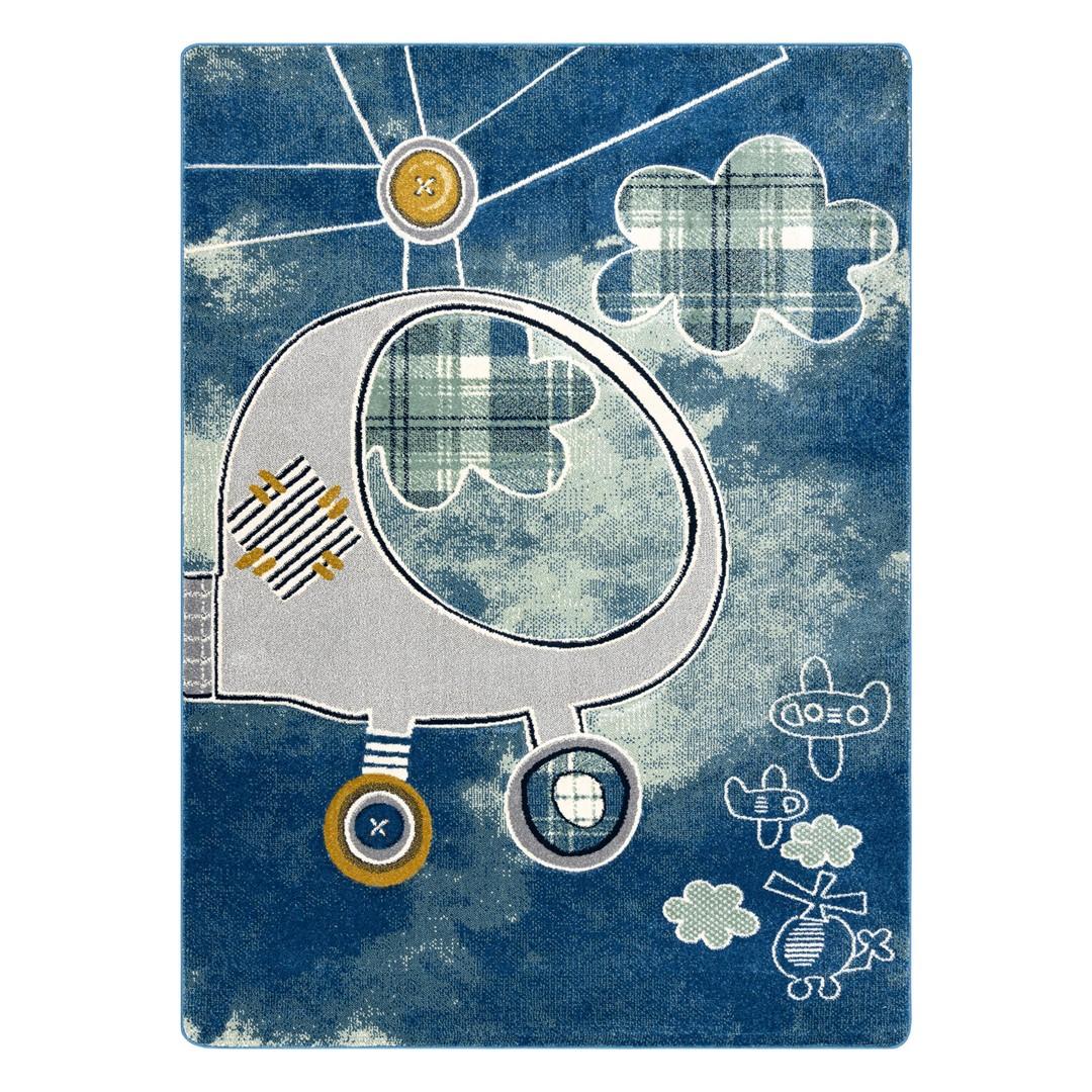 Gulvtæppe til børn Hakano Tinies Helicopter - blå 160×220 cm