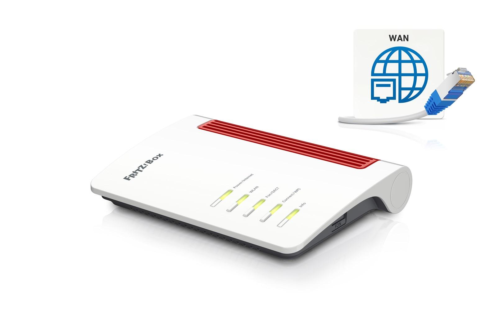 Router Wi‑Fi 6 AVM FRITZ!Box 4050 – Gigabit, dual‑band, sort/hvid billede