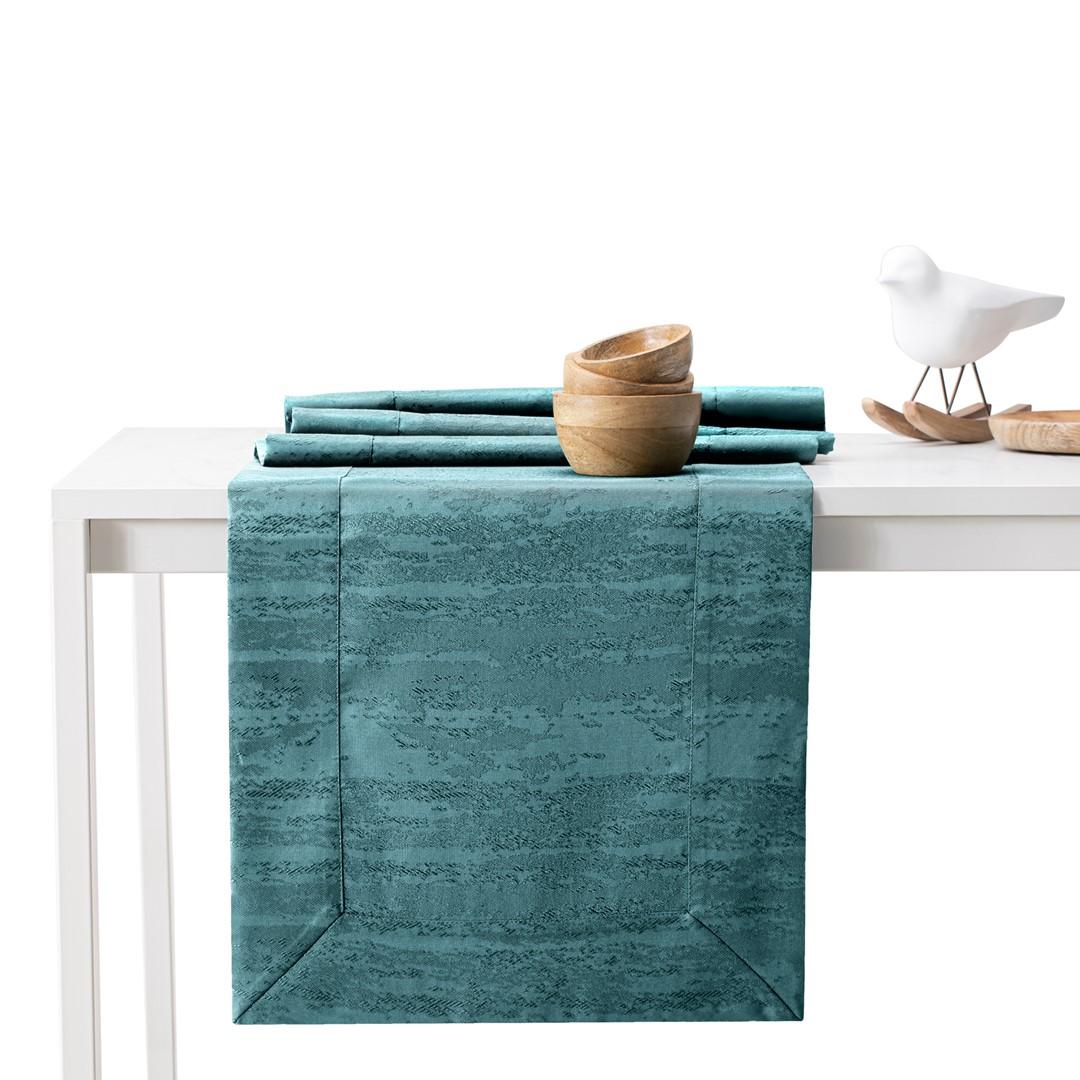 Dug sæt - AmeliaHome Vesta, havgrøn, præget, 115×200 + løber 35×200