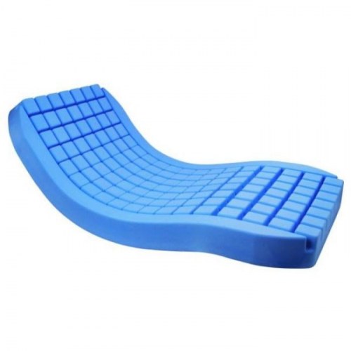 Plejeseng madras med trykaflastning – medpunkt Polyplot Blue, enkelt, blå