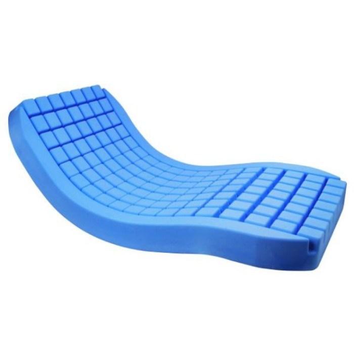 Plejeseng madras med trykaflastning – medpunkt Polyplot Blue, enkelt, blå