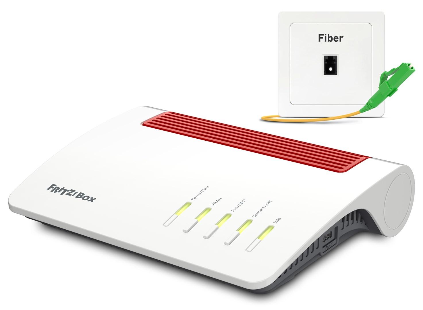 Wi-Fi 6 router AVM FRITZ!Box 5590 Fiber - Gigabit, dual‑band, hvid billede