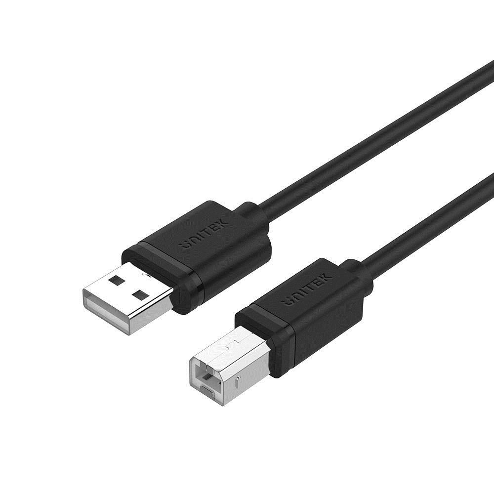 USB-kabel USB A til USB B 5 m - UNITEK (USB 2.0, sort) billede