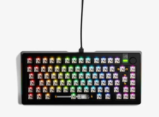 Tastatur barebones 75% GLORIOUS GMMK 3 PRO, RGB, USB, sort billede