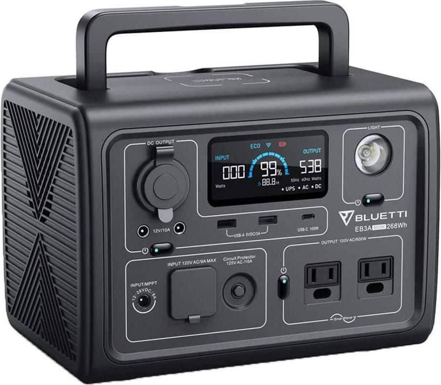 Powerstation Bluetti EB3A 600 W 268 Wh - bærbar