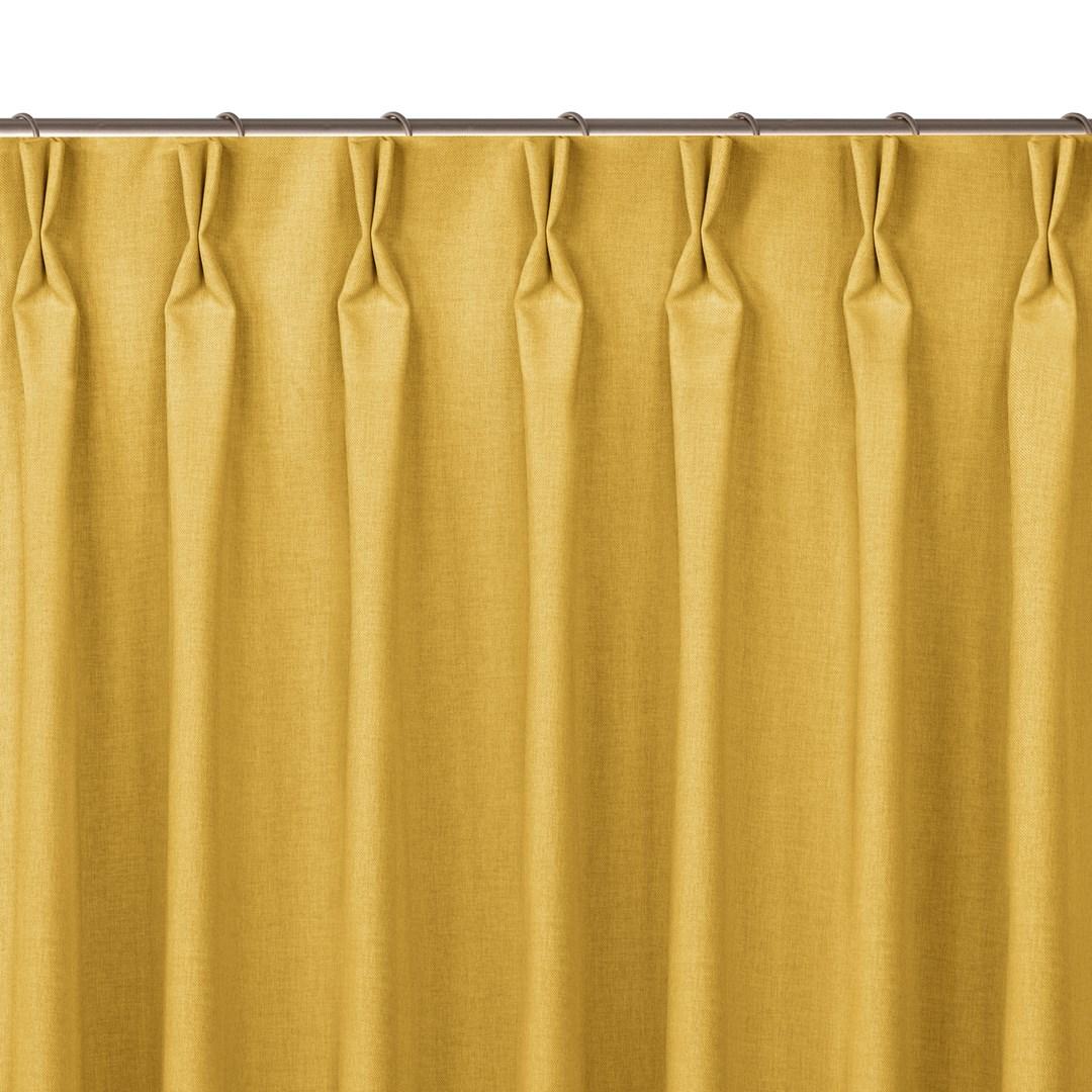 Mørklægningsgardin HOMEDE CARMENA - sennepsgul, 220×270 cm, klassisk med Flex 9,5 cm