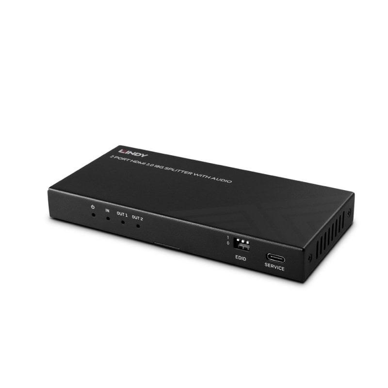 HDMI splitter 8K 60 Hz - LINDY 2-ports med lyd