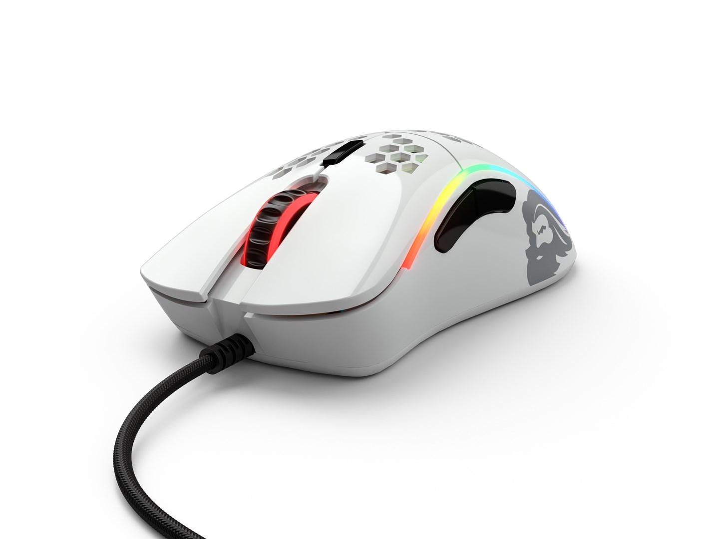 Gaming mus GLORIOUS Model D- højrehåndet, USB Type-A, optisk 12.000 DPI - hvid billede