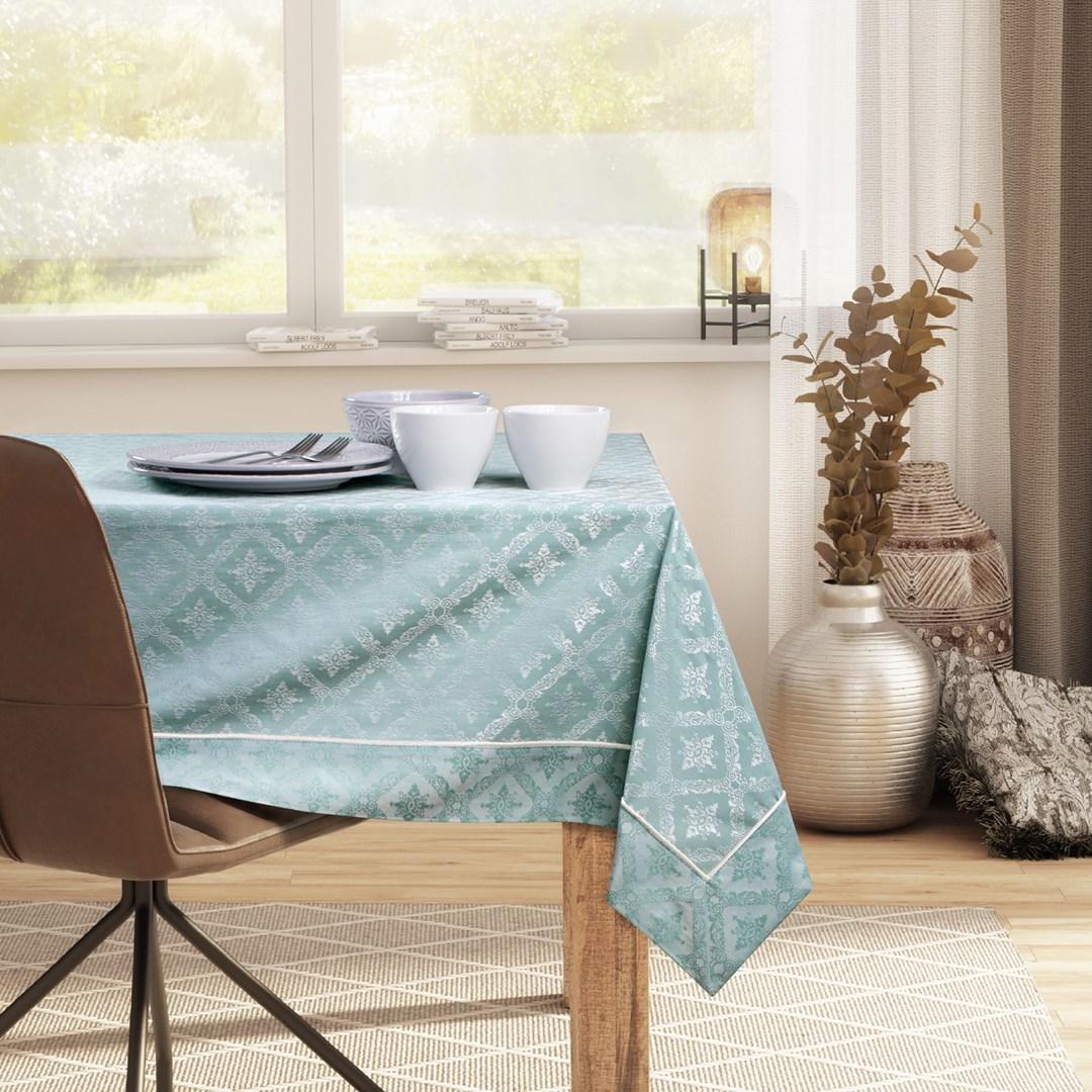 Bordløber DecoKing Maya - mintgrøn, trykt, 40×140 cm