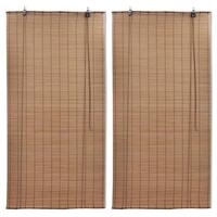 Rullegardiner 2 stk. 80 x 160 cm bambus brun