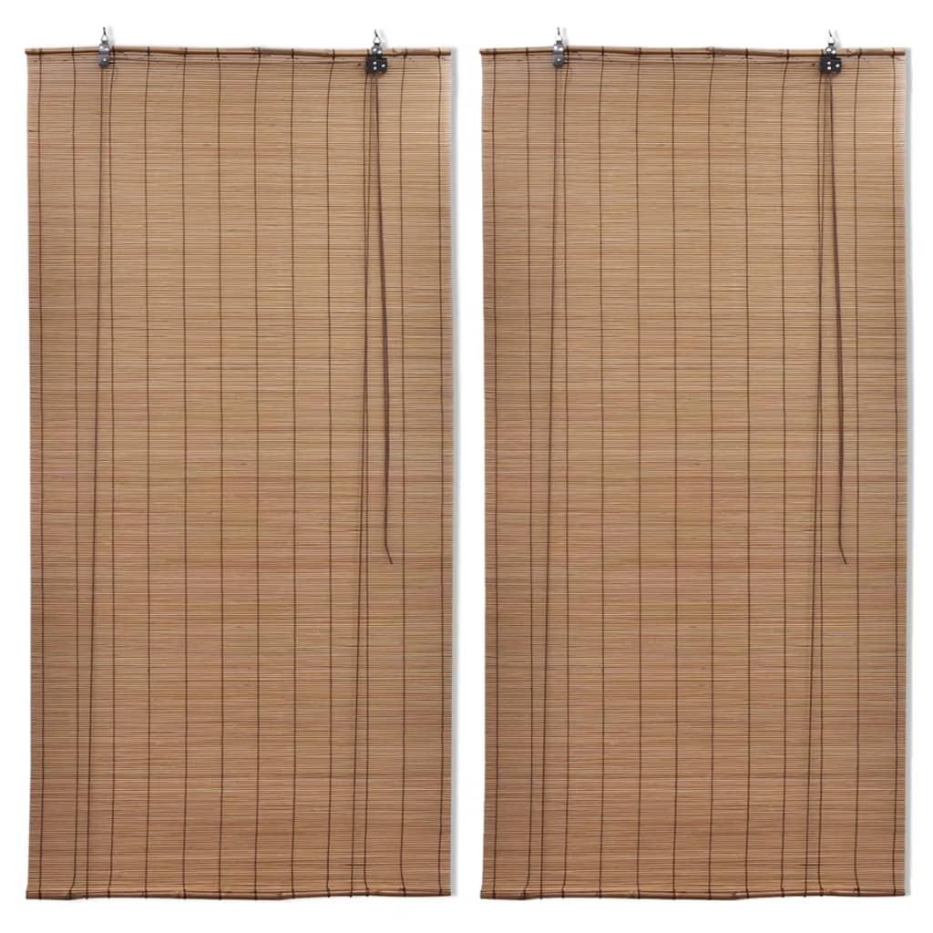 Billede af Rullegardiner 2 stk. 80 x 160 cm bambus brun