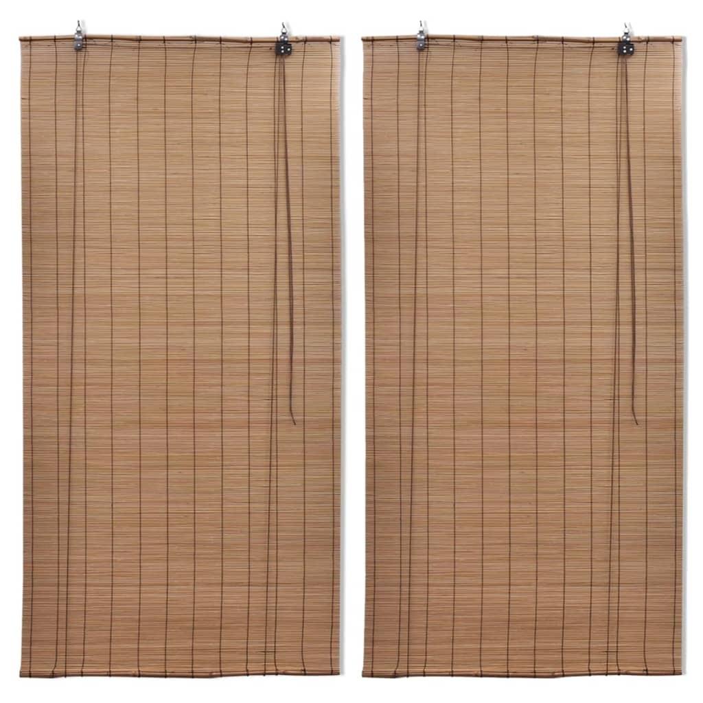 Billede af Rullegardiner 2 stk. 100x160 cm bambus brun