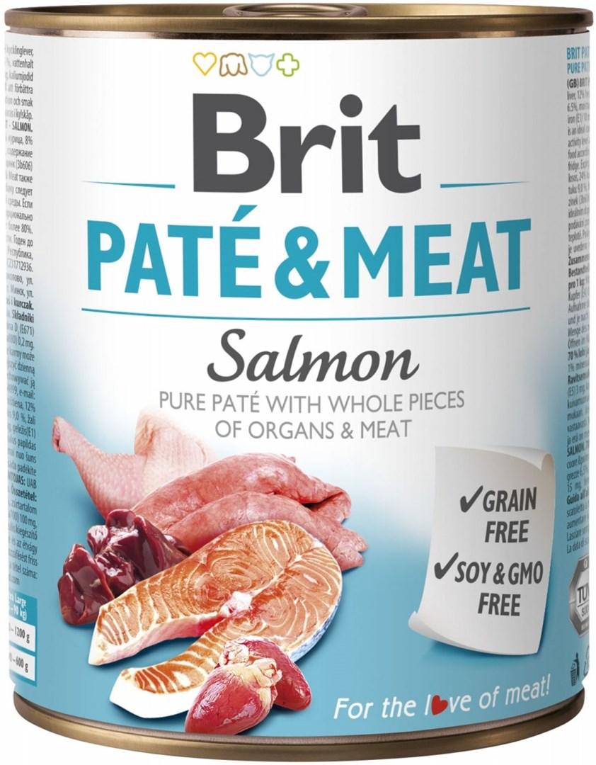 Hundefoder vådfoder Brit Paté & Meat Laks 800 g billede