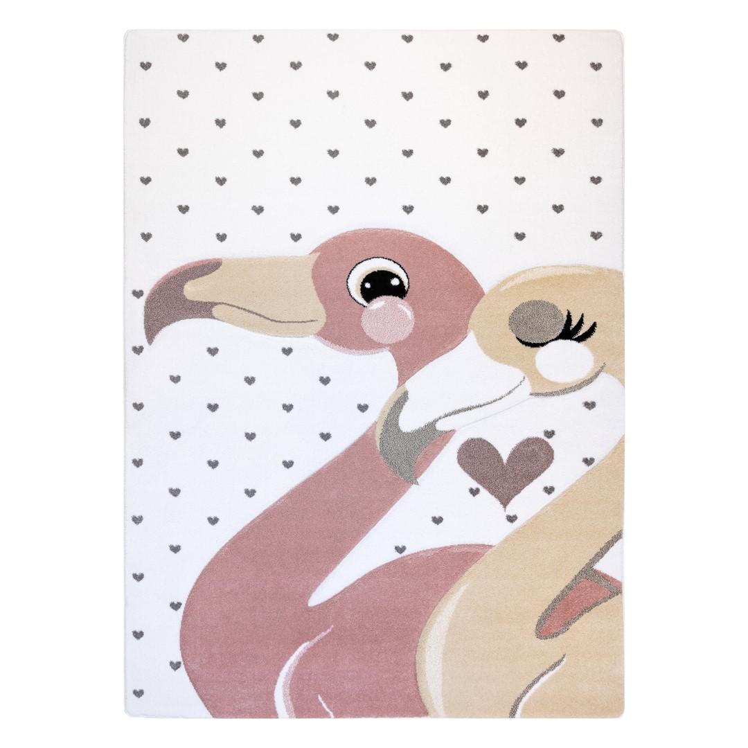 Gulvtæppe til børn Hakano Tinies Flamingos - creme 80×150